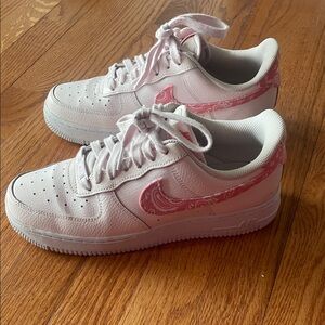 Nike Air Force 1’s With Pink Paisley Swoosh